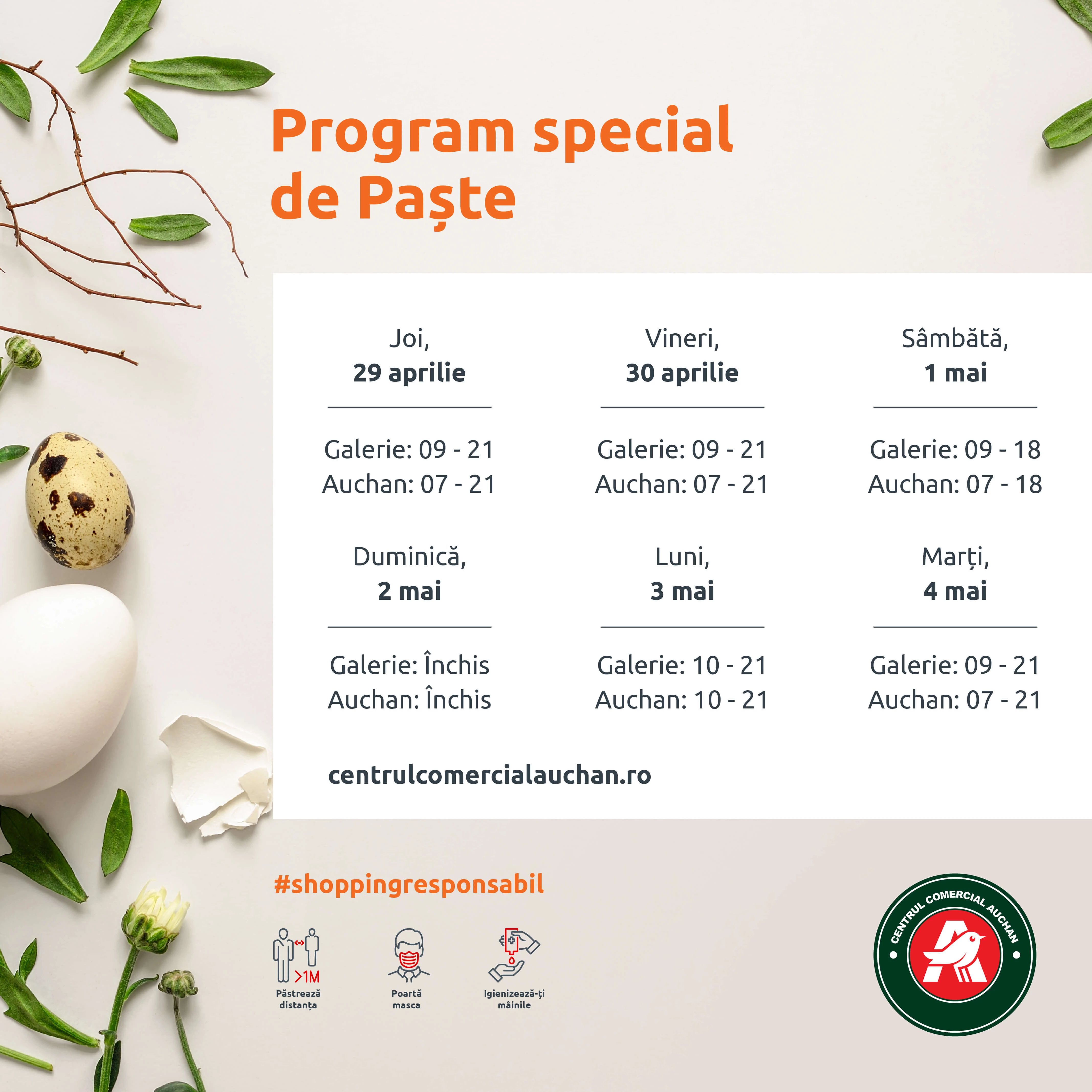 Program special de Paște